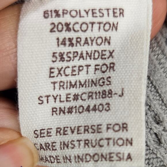 Blu pepper blue and white long sleeve comfy cardigan fall sweater open front - Picture 6 of 7